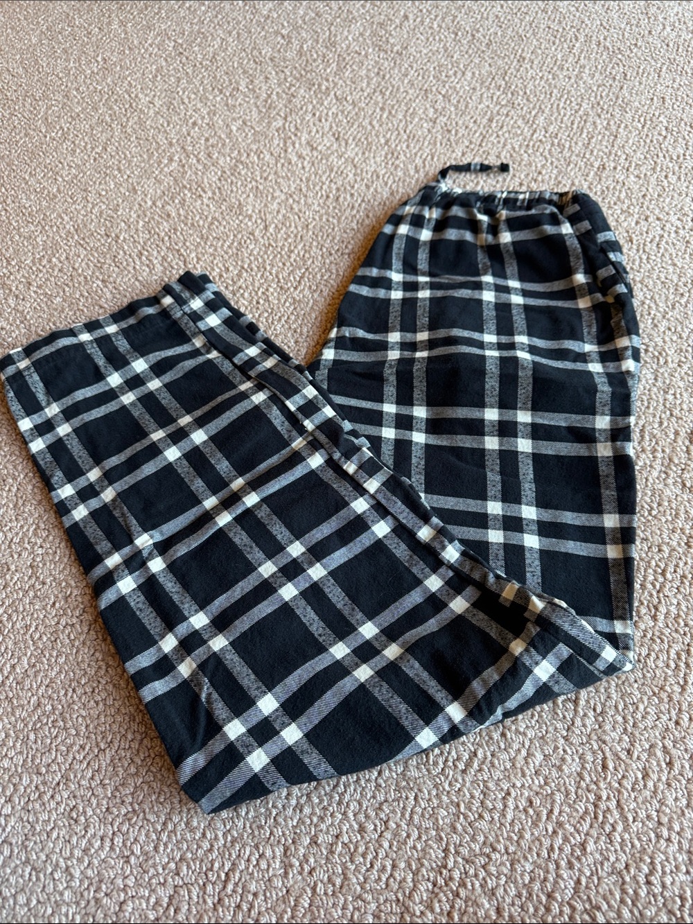 Hanna Andersson Black & White FlannelPlaid Pull-On Pants